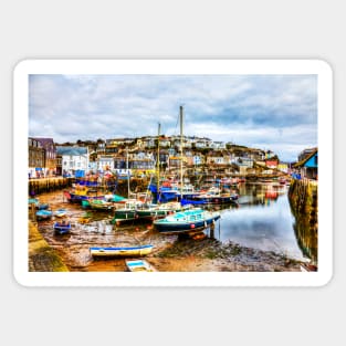 Mevagissey Harbour Fishing Boats, Cornwall, UK Sticker